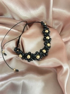 Black flower choker