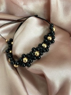 Black flower choker