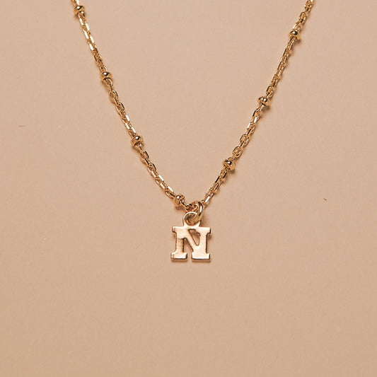 Initial Gold Pendant Necklace